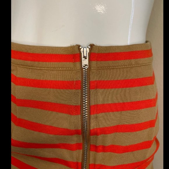 Fossil Women's Tan and Orange Striped Pencil Skirt Size Small - Picture 2 of 4